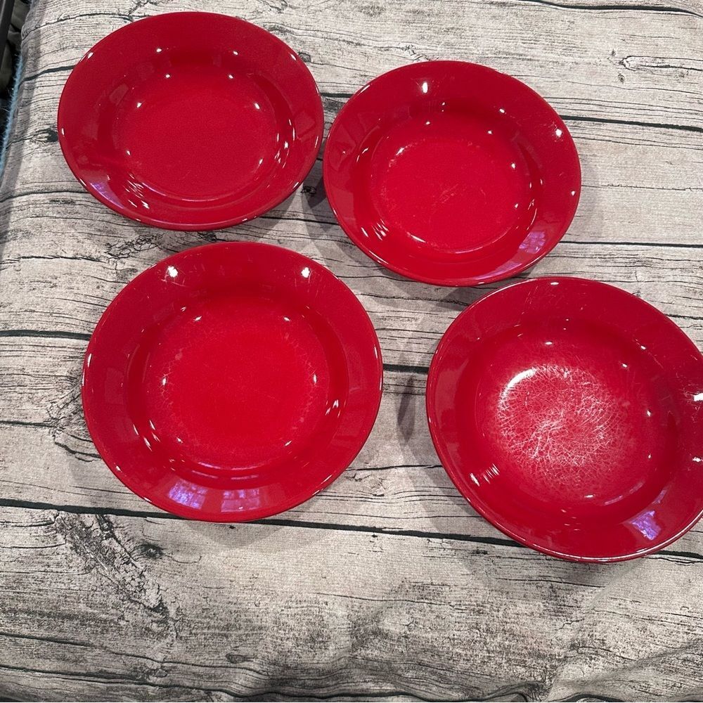 Lot of 4 Waechtersbach Fun Factory Earthenware 8” Low Bowls Discontinued German